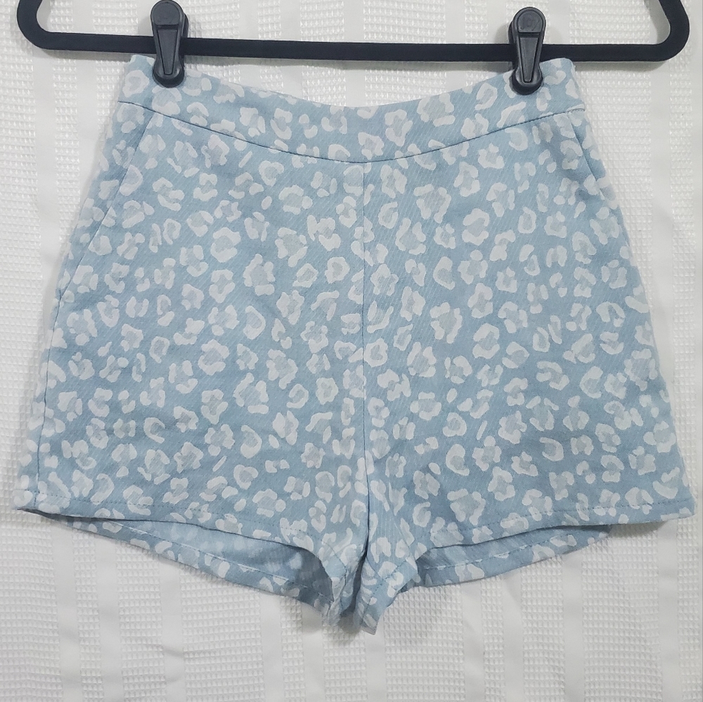 ALTAR'D STATE Leopard Print Blue Shorts Size XS